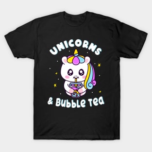 Unicorns And Bubble Tea Chibi Cute Unicorn T-Shirt